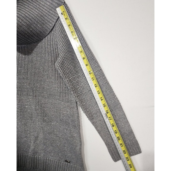 Calvin Klein Women's Classic Tutle Neck Elegant Cozy Gray Sweater Size M - Picture 6 of 9
